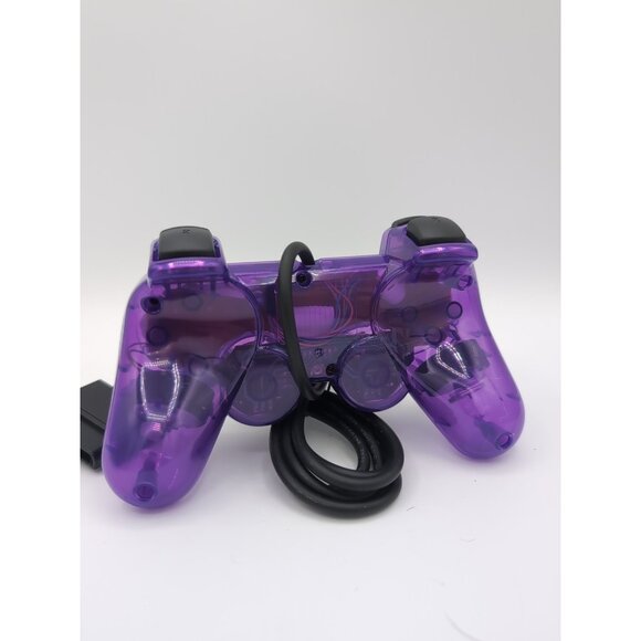 Purple Clear Wired Game Controller for PS2 - Picture 3 of 3